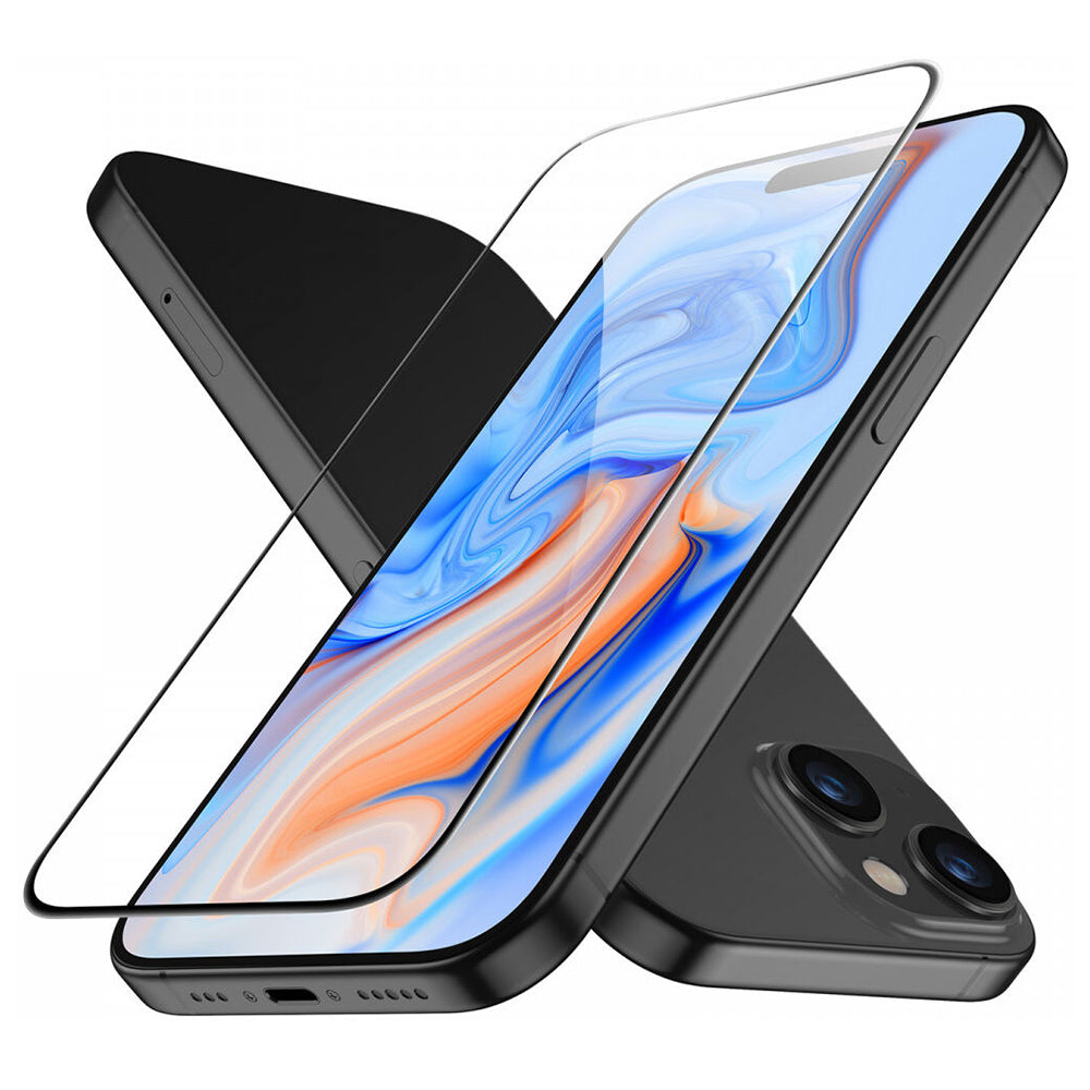 Beskyttelsesfolie ESR-skjerm for Apple iPhone 15, Herdet glass, Full lim, Svart