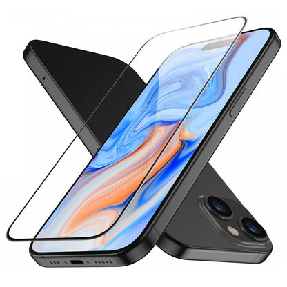 Beskyttelsesfolie ESR-skjerm for Apple iPhone 15, Herdet glass, Full lim, Svart