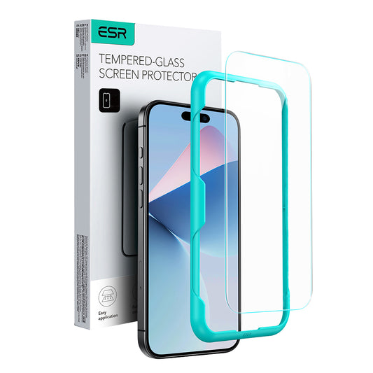 Beskyttelsesfolie ESR-skjerm for Apple iPhone 16 Plus, Herdet Glass, Full Lim