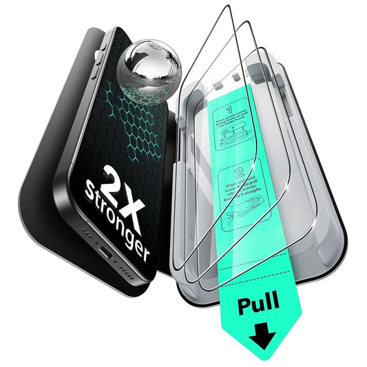 Skjermbeskytter ESR UltraFit for Apple iPhone 17 / 16 Pro, Herdet glass, Full lim, Sett med 3 stykker