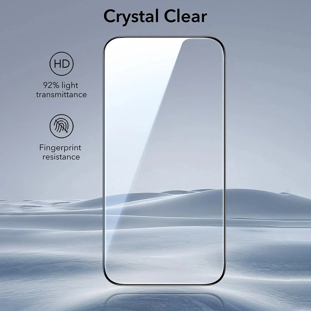 Skjermbeskytter ESR UltraFit for Apple iPhone 17 / 16 Pro, Herdet glass, Full lim, Sett med 3 stykker