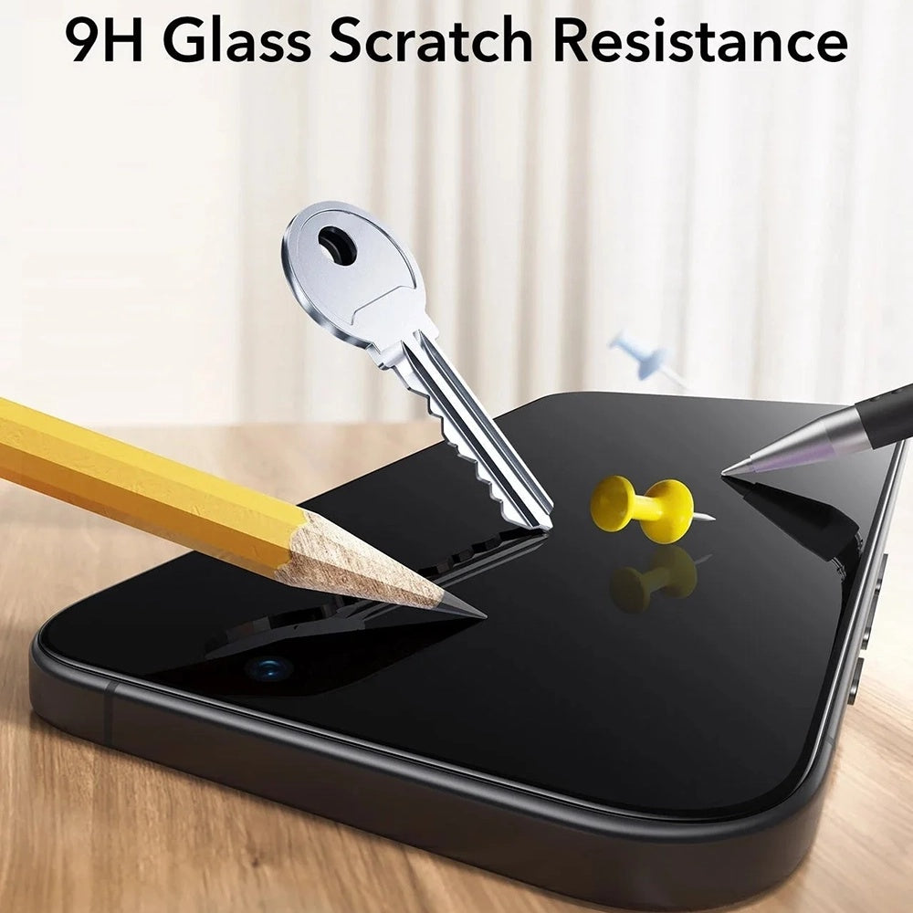 Skjermbeskytter ESR UltraFit for Apple iPhone 17 / 16 Pro, Herdet glass, Full lim, Sett med 3 stykker