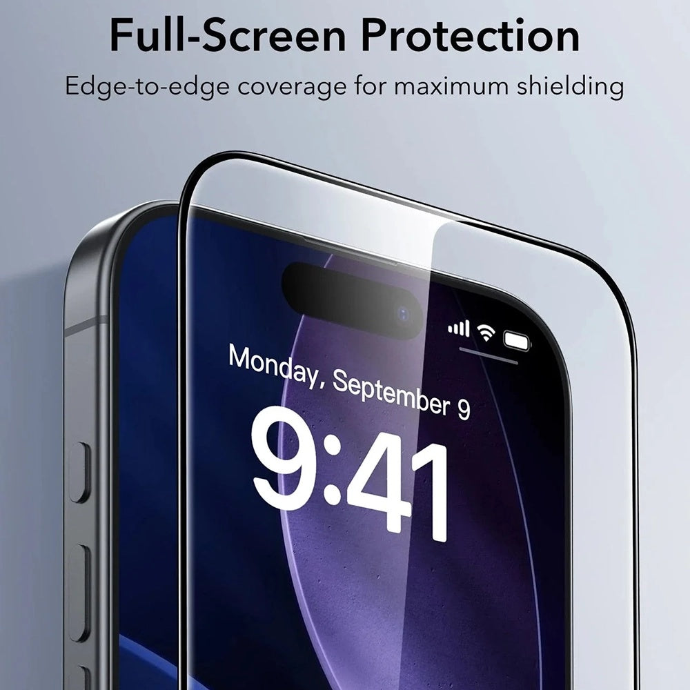 Skjermbeskytter ESR UltraFit for Apple iPhone 17 Air, Herdet glass, Full lim, Sett med 3 stykker
