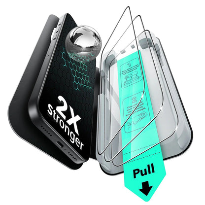 ESR UltraFit skjermbeskyttelse for Apple iPhone 18 Pro Max / 17 Pro Max, Herdet glass, Full lim, Sett med 3 stk, Svart