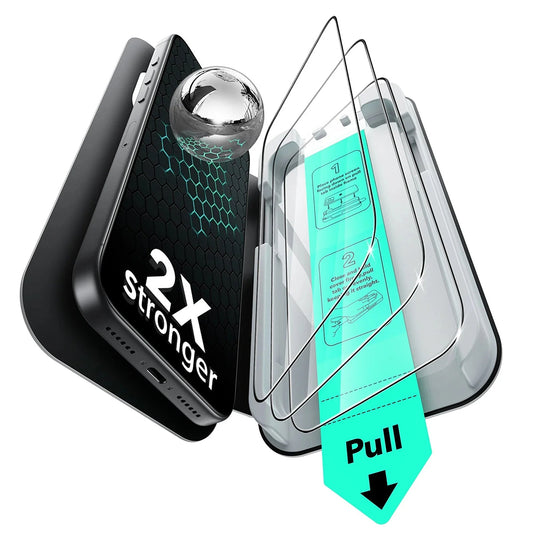 ESR UltraFit skjermbeskyttelse for Apple iPhone 18 Pro Max / 17 Pro Max, Herdet glass, Full lim, Sett med 3 stk, Svart