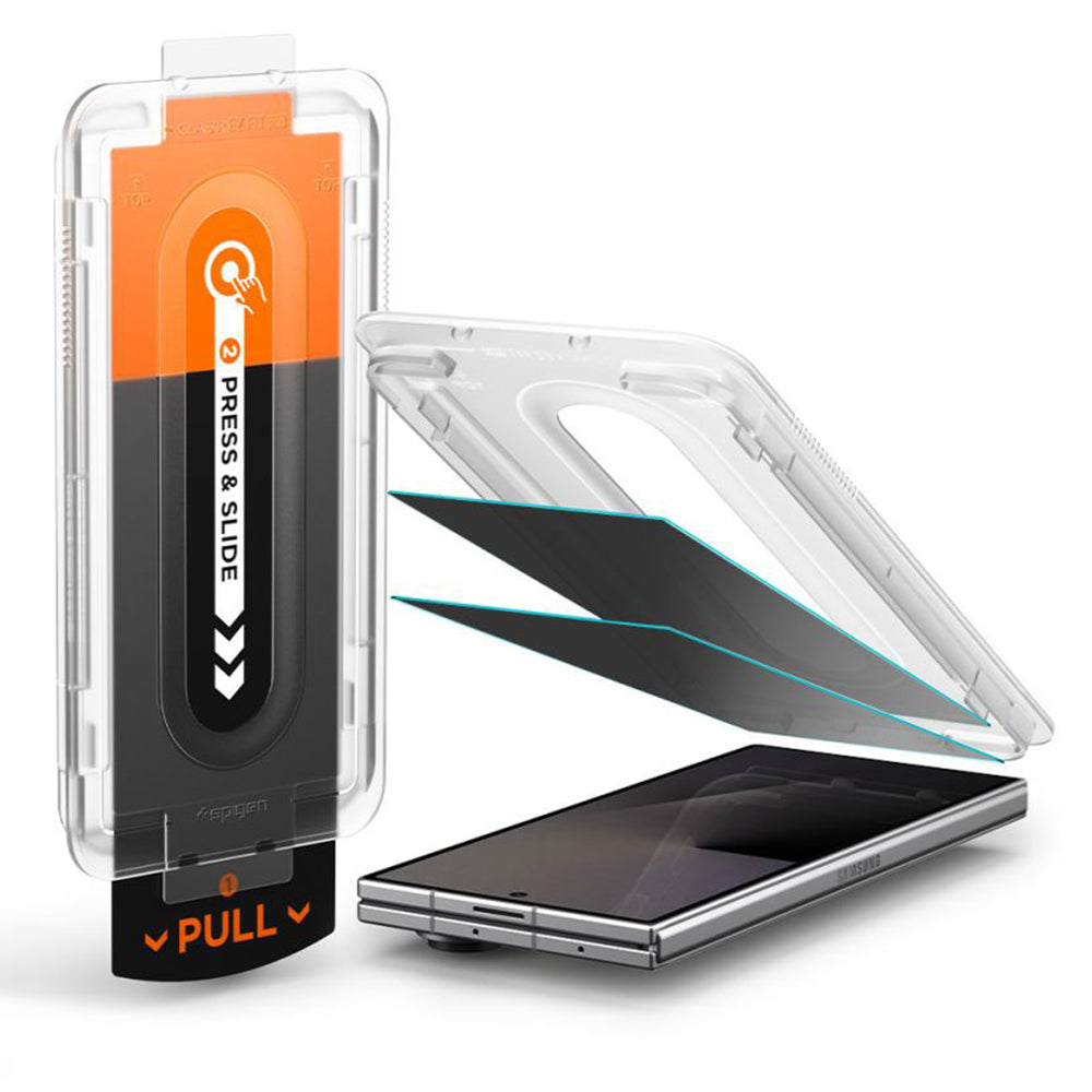 Spigen GlastR EZ FIT Pro HD Privacy Skjermbeskytter for Samsung Galaxy Z Fold8 Ultra F976, Herdet Glass, Full Lim, Sett med 2 stk