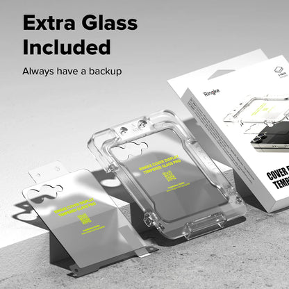 Beskyttelsesfilm for Ringke Cover Display ytre skjerm for Samsung Galaxy Z Flip7 F766, herdet glass, full lim, sett med 2 stk