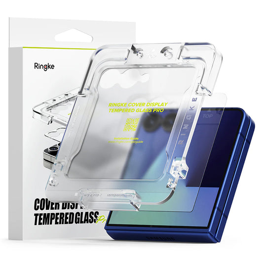 Beskyttelsesfilm for Ringke Cover Display ytre skjerm for Samsung Galaxy Z Flip7 F766, herdet glass, full lim, sett med 2 stk