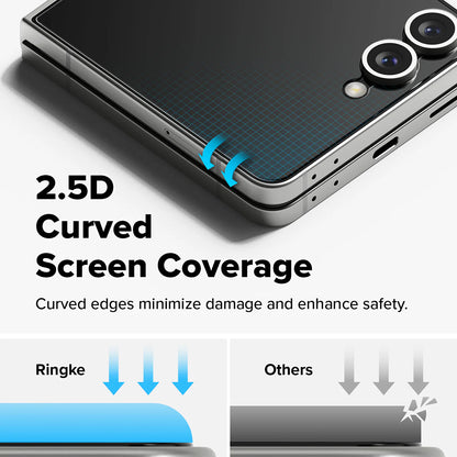 Beskyttelsesfilm for Ringke Cover Display ytre skjerm for Samsung Galaxy Z Flip7 F766, herdet glass, full lim, sett med 2 stk