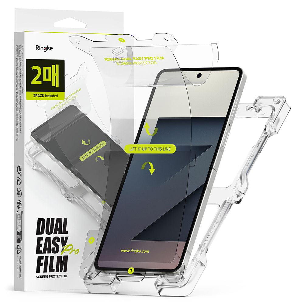Beskyttelsesfolie for innvendig skjerm Ringke Dual Easy Pro for Samsung Galaxy Z Flip7 F766, Plast, Sett med 2 stykker