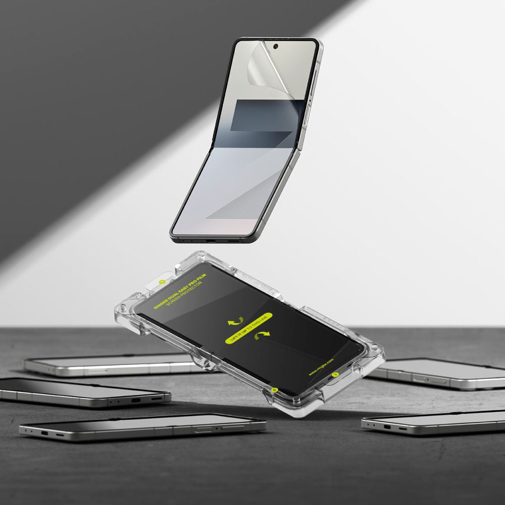 Beskyttelsesfolie for innvendig skjerm Ringke Dual Easy Pro for Samsung Galaxy Z Flip7 F766, Plast, Sett med 2 stykker