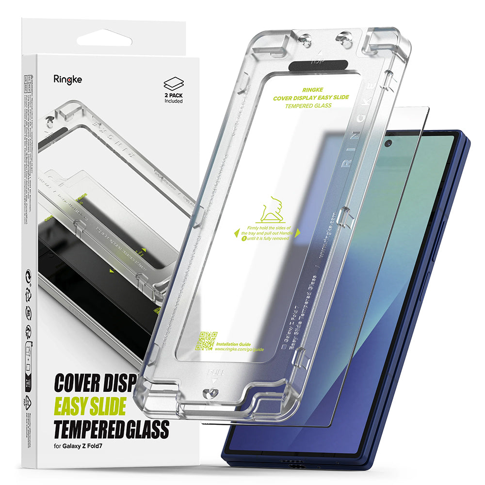 Beskyttelsesfilm Ringke Easy Slide for Samsung Galaxy Z Fold7 F966, Herdet glass, Full lim, Sett med 2 stykker