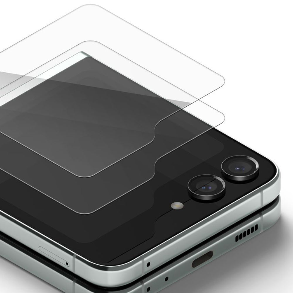 Beskyttelsesfolie Ringke Ytre Skjerm for Samsung Galaxy Z Flip5 F731, Herdet Glass, Full Lim, Sett med 2 stykker