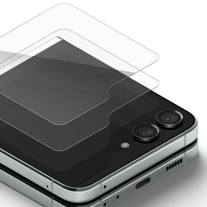 Beskyttelsesfolie Ringke Ytre Skjerm for Samsung Galaxy Z Flip5 F731, Herdet Glass, Full Lim, Sett med 2 stykker