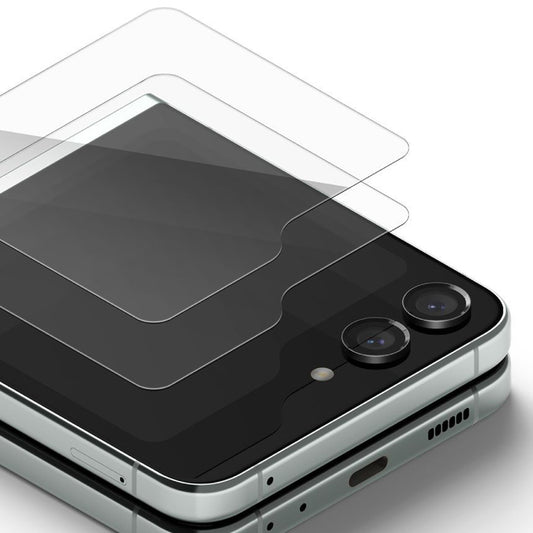 Beskyttelsesfolie Ringke Ytre Skjerm for Samsung Galaxy Z Flip5 F731, Herdet Glass, Full Lim, Sett med 2 stykker
