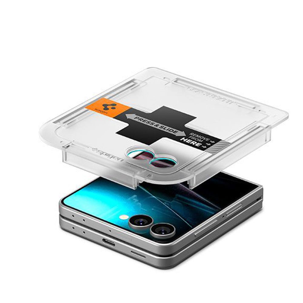Beskyttelsesfolie Spigen GlastR EZ FIT for Samsung Galaxy Z Flip7 F766, Herdet Glass, Full Lim