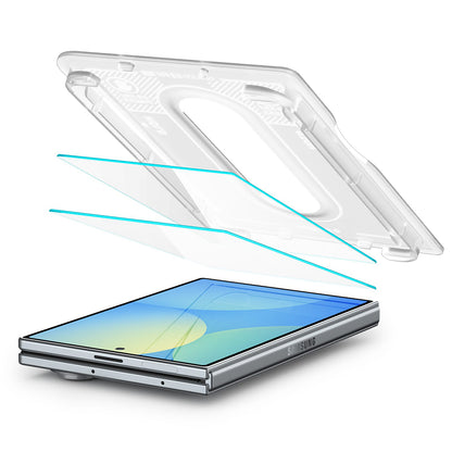 Beskyttelsesfilm for utvendig skjerm Spigen GlastR EZ FIT Pro HD for Samsung Galaxy Z Fold8 F971, Herdet glass, Full lim, Sett med 2 stk AGL11943
