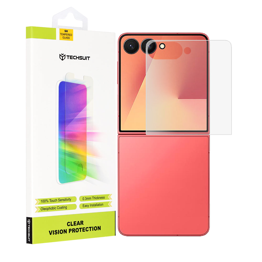 Techsuit Clear Vision Skjermbeskyttelse for Samsung Galaxy Z Flip7 F766, Herdet Glass, Full Lim