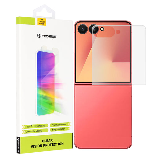Techsuit Clear Vision Skjermbeskyttelse for Samsung Galaxy Z Flip7 F766, Herdet Glass, Full Lim