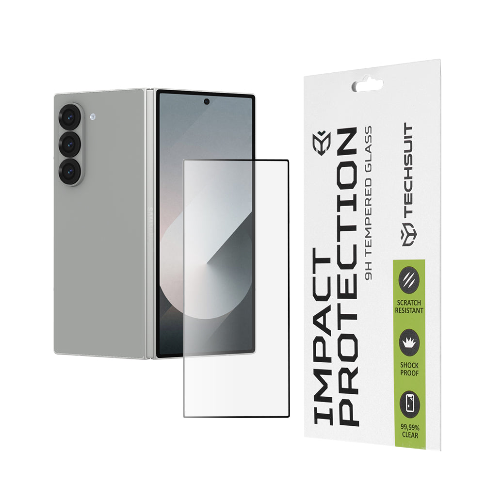 Techsuit skjermbeskyttelse for Samsung Galaxy Z Fold6 F956, Herdet glass, Full lim, 111D, Svart