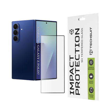 Techsuit skjermbeskyttelse for Samsung Galaxy Z Fold7 F966, Herdet glass, Full lim, 111D, Svart