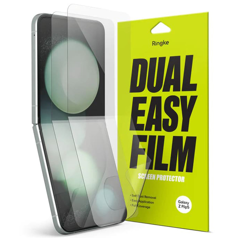 Beskyttelsesfolie Ringke Dual Easy for Samsung Galaxy Z Flip5 F731, Plast, Sett med 2 stykker