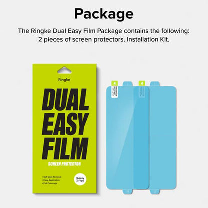 Beskyttelsesfolie Ringke Dual Easy for Samsung Galaxy Z Flip5 F731, Plast, Sett med 2 stykker