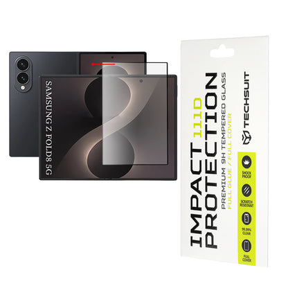 Techsuit Innvendig Skjermbeskyttelse for Samsung Galaxy Z Fold8 F976, Herdet Glass, Full Lim, 111D, Svart