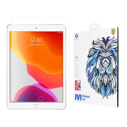 Lito Classic skjermbeskyttelsesfilm for Apple iPad 10.2 (2021) / 10.2 (2020) / 10.2 (2019), Herdet glass, Full lim, 2.5D