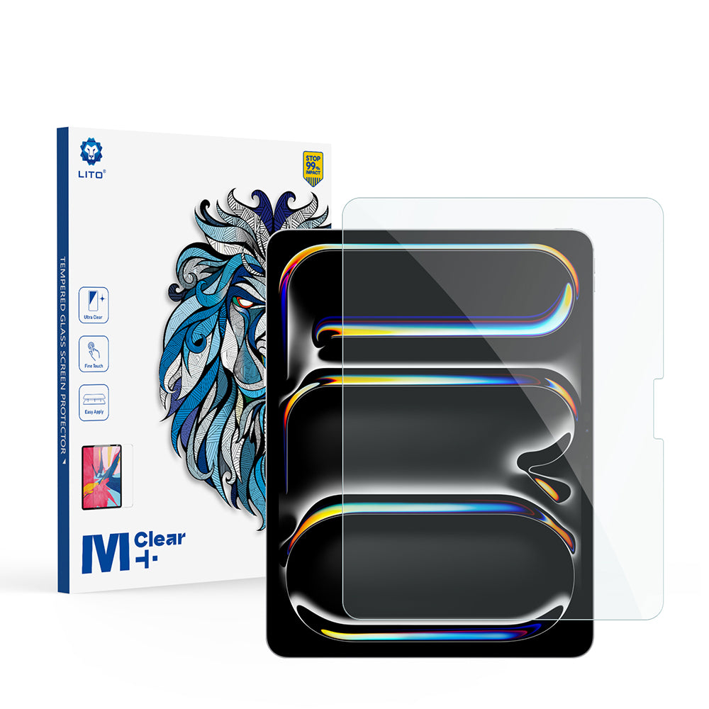 Lito Classic skjermbeskyttelsesfilm for Apple iPad Air 13 (2026) / Pro 13 (2025), Herdet glass, Full lim, 2.5D