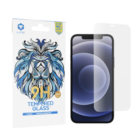 Lito Classic skjermbeskyttelsesfilm for Apple iPhone 12 / 12 Pro, Herdet glass, Full lim, 2.5D