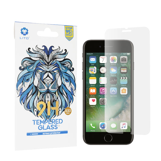Lito Classic skjermbeskyttelse for Apple iPhone SE (2022) / SE (2020) / 8 / 7, Herdet glass, Full lim, 2.5D