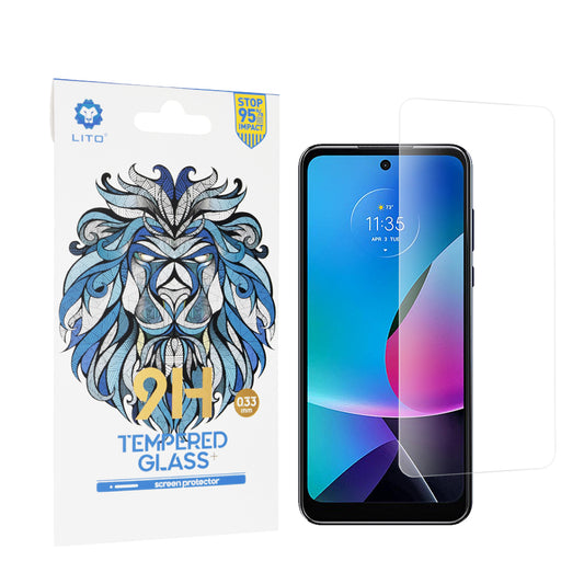Lito Classic skjermbeskyttelsesfilm for Motorola Moto G Play (2023), Herdet glass, Full lim, 2.5D