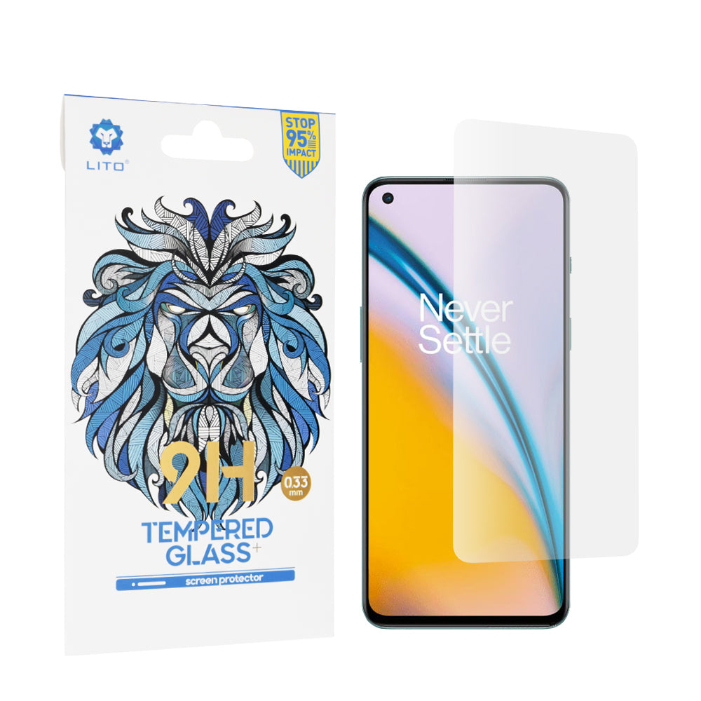 Lito Classic skjermbeskyttelsesfilm for OnePlus Nord 2T / Nord CE 5G / Nord 2 5G, Herdet glass, Full lim, 2.5D