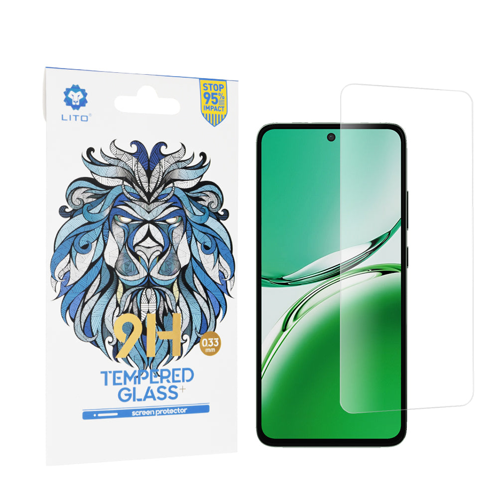 Lito Classic skjermbeskyttelse for Oppo Reno12 F 4G, Herdet glass, Full lim, 2.5D