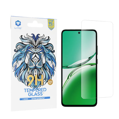 Lito Classic skjermbeskyttelse for Oppo Reno12 F 4G, Herdet glass, Full lim, 2.5D