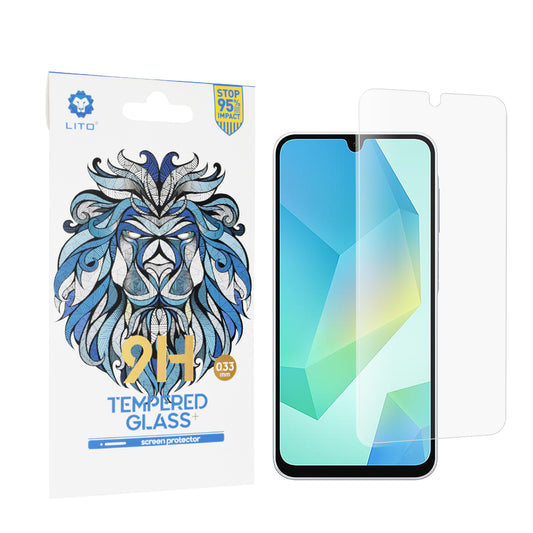 Lito Classic skjermbeskyttelsesfilm for Samsung Galaxy A16 5G A166 / A16 4G A165, Herdet glass, Full lim, 2.5D