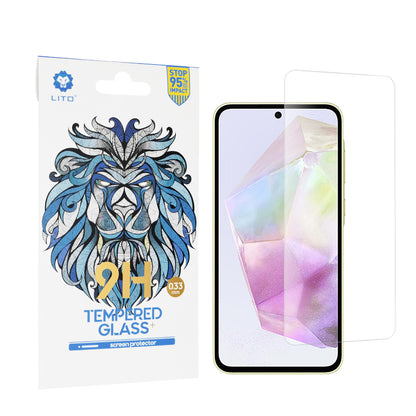 Lito Classic skjermbeskyttelsesfilm for Samsung Galaxy A55 5G A556 / A35 5G A356, Herdet glass, Full lim, 2.5D