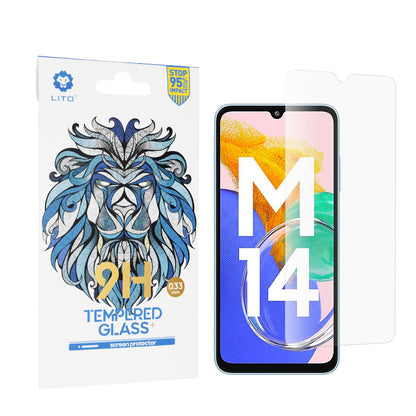 Lito Classic skjermbeskyttelsesfilm for Samsung Galaxy M14 5G M146, Herdet glass, Full lim, 2.5D