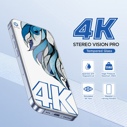 Beskyttelsesfolie Lito D+ Max 4K for Apple iPhone 17 / 16 Pro, Herdet Glass, Full Glue, Svart