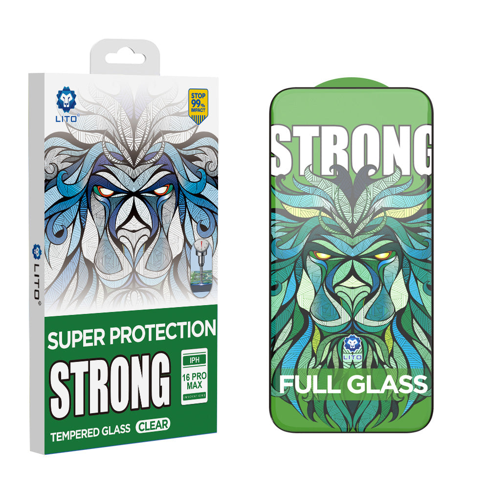Skjermbeskytter Lito D+ Max Strong for Apple iPhone 17 Pro Max, Herdet Glass, Full Lim, Svart