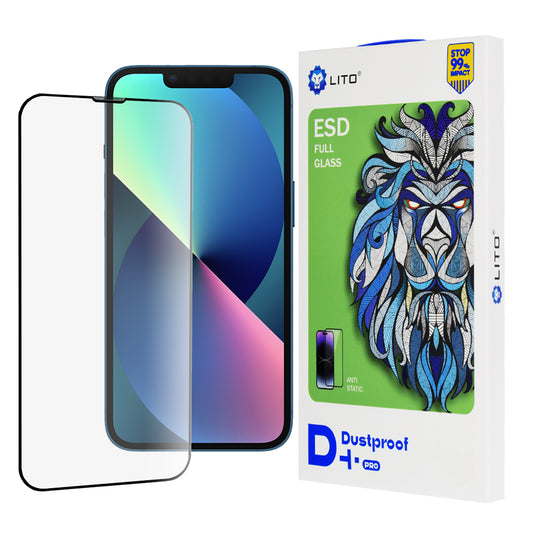 Beskyttelsesfilm Lito D+ Pro Dustproof for Apple iPhone 14 / 13 Pro / 13, Herdet glass, Full lim, Svart