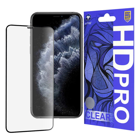 Lito HD Pro Clear skjermbeskyttelse for Apple iPhone 11 Pro Max / XS Max, Herdet glass, Full lim, Svart