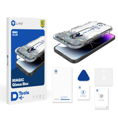 Skjermbeskyttelsesfilm Lito Magic Glass Box D+ Tools for Apple iPhone 16, Herdet glass, Full lim