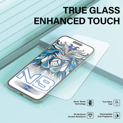 Skjermbeskytter Lito NB for Apple iPhone 17 / 16 Pro, Herdet Glass, Full Lim, Svart