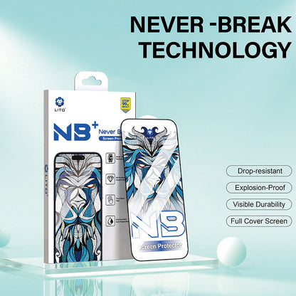 Skjermbeskytter Lito NB for Apple iPhone 17 Air, Herdet Glass, Full Lim, Svart