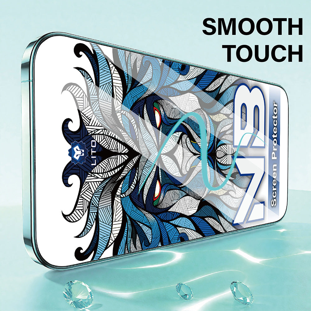 Beskyttelsesfolie Lito NB-skjerm for Apple iPhone 17 Pro Max, Herdet glass, Full lim, Svart