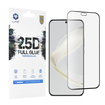 Lito skjermbeskyttelse for Huawei nova 12s / nova 11, Herdet glass, Full lim, 2.5D, Svart