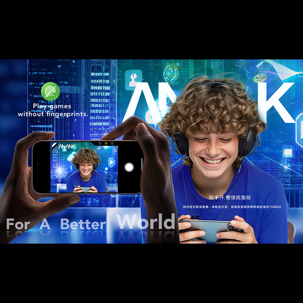 Beskyttelsesfilm Anank 5X Forsterket Matt Skjerm for Apple iPhone 17 Pro Max, Herdet Glass, Full Lim, 2.5D, Svart