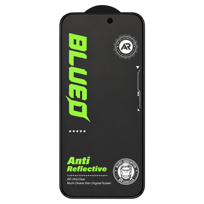 Blueo Matte Anti-Reflective HD skjermbeskytter for Apple iPhone 18 Pro, herdet glass, full limflate, svart